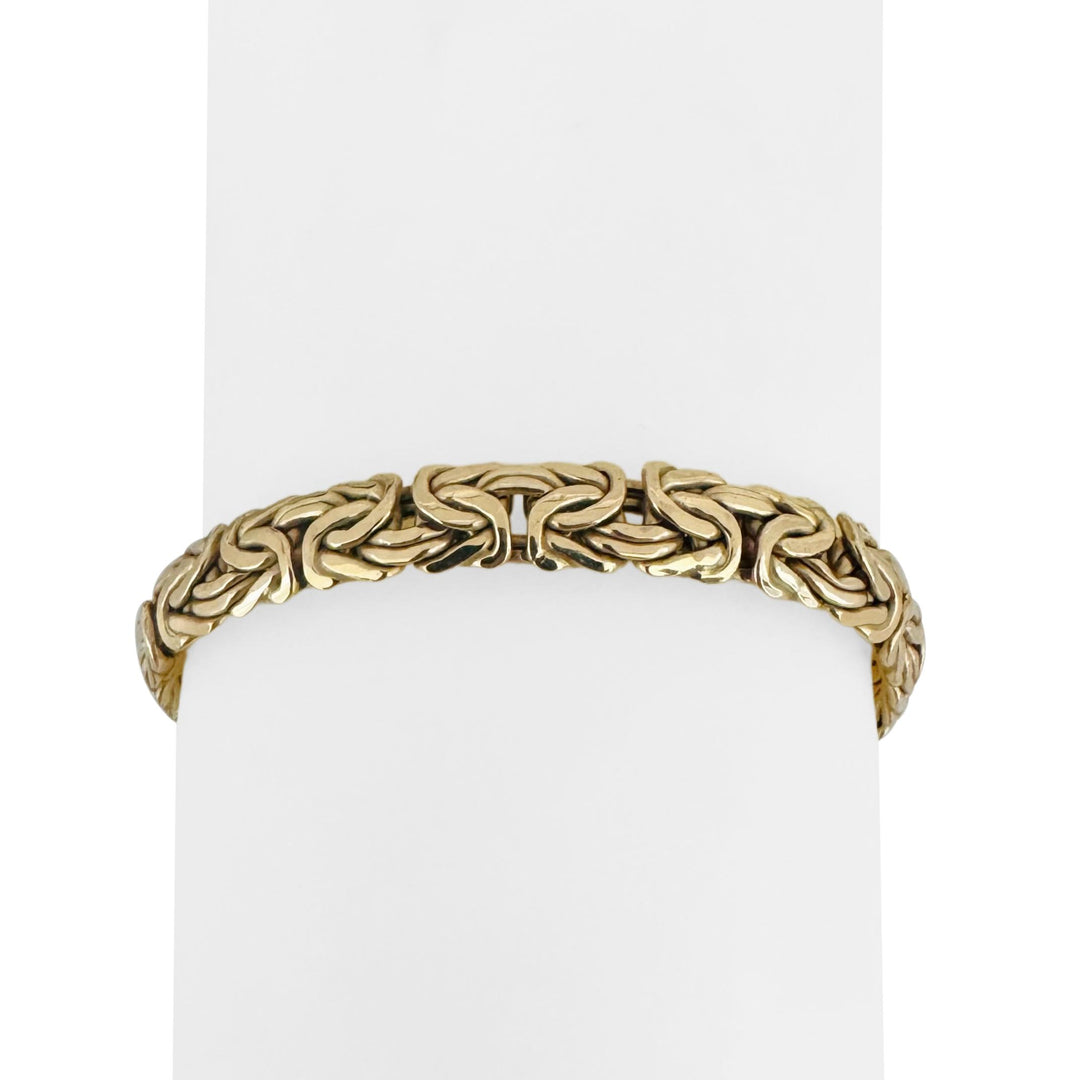 14k Yellow Gold 9.9g Ladies 7.5mm Byzantine Link Bracelet Italy 7"