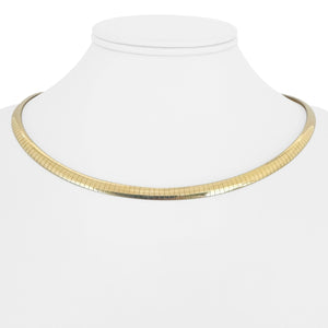 14k Yellow Gold 22.3g Solid 5mm Omega Link Necklace Italy 18"