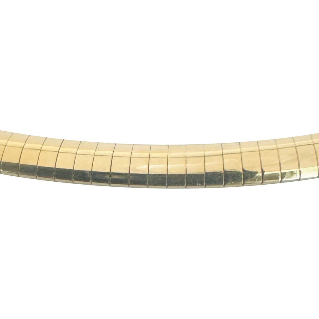 14k Yellow Gold 22.3g Solid 5mm Omega Link Necklace Italy 18"