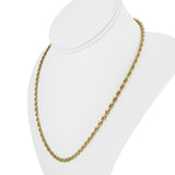 14k Yellow Gold 21g Solid Diamond Cut 4mm Rope Chain Necklace 20"