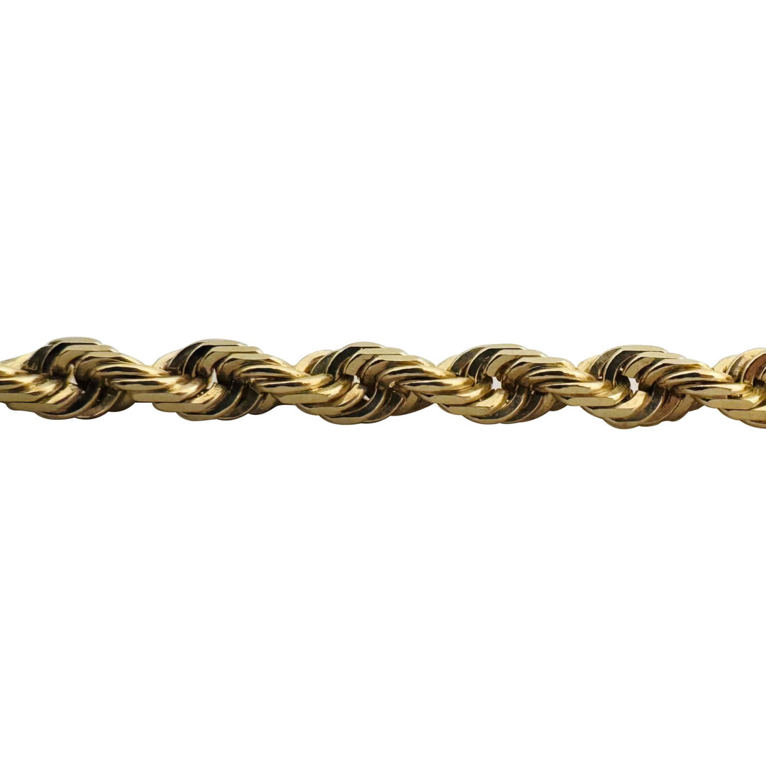 14k Yellow Gold 21g Solid Diamond Cut 4mm Rope Chain Necklace 20"