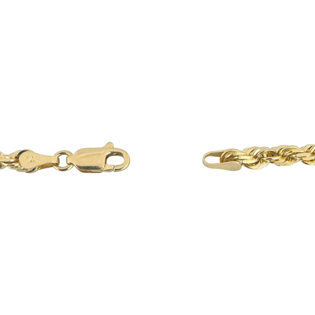14k Yellow Gold 21g Solid Diamond Cut 4mm Rope Chain Necklace 20"
