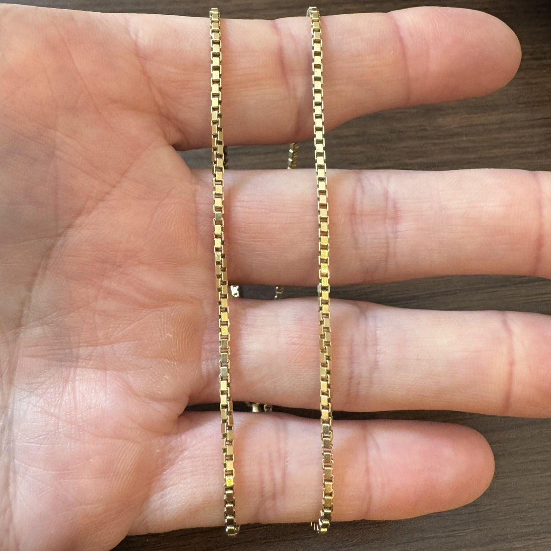 14k Yellow Gold 12.4g Solid 2.2mm Box Link Chain Necklace Italy 20"