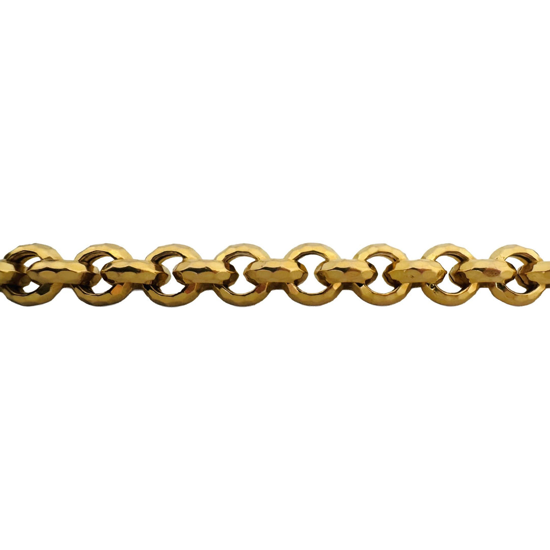 14k Yellow Gold 12.6g Ladies Faceted 8.5mm Rolo Link Bracelet 8"