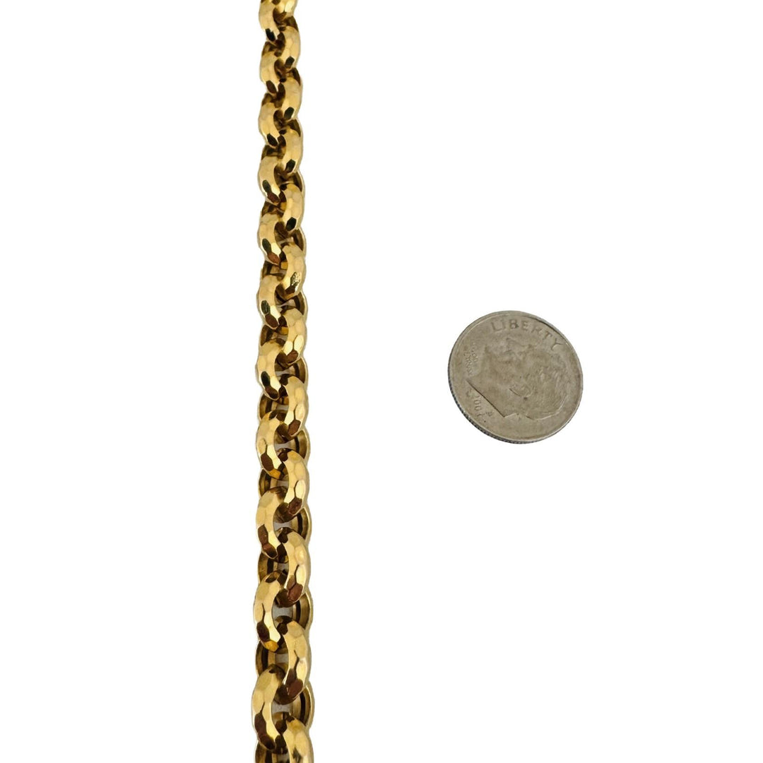 14k Yellow Gold 12.6g Ladies Faceted 8.5mm Rolo Link Bracelet 8"