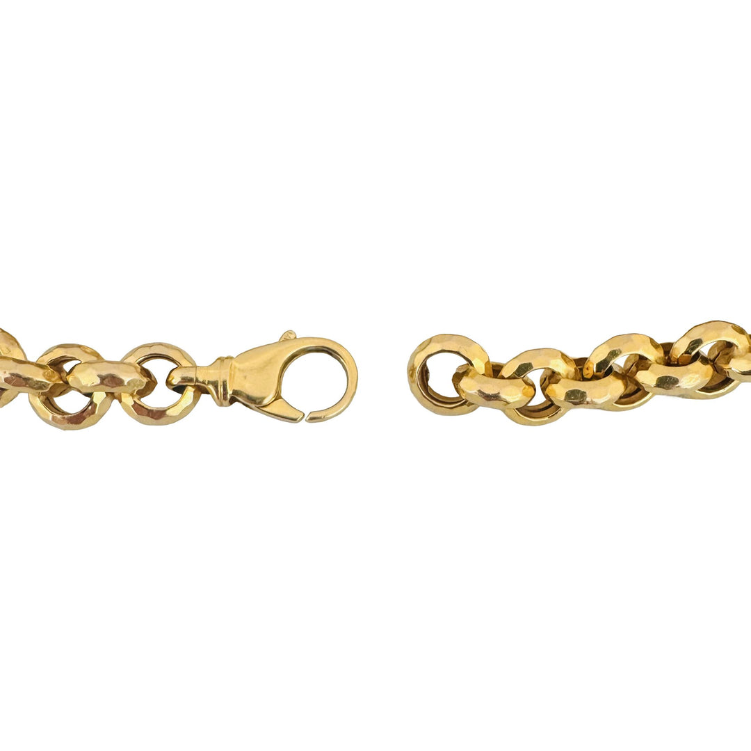 14k Yellow Gold 12.6g Ladies Faceted 8.5mm Rolo Link Bracelet 8"