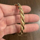 18k Yellow Gold 10.8g Vintage Milor Spiral Twisted Bangle Bracelet Italy 7"