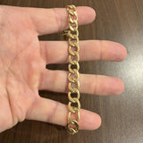 18k Yellow Gold 39g Solid Heavy Vintage Men's 10mm Curb Link Bracelet 9"