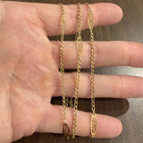 18k Yellow Gold 10g Vintage Long Curb Link Station Necklace Italy 31"