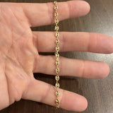 18k Yellow Gold 3.6g Puffy Mariner Link Anklet 11"