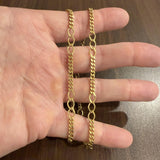 18k Yellow Gold 21.8g Vintage Solid 5mm Curb Link Station Necklace Italy 20"