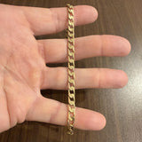 14k Yellow Gold 13.7g Solid Vintage UnoAErre Squared Curb Link Bracelet Italy 8"