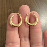18k Yellow Gold 1.8g Light Polished Hoop Earrings