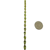 14k Yellow Gold 6.8g Pear Cut Peridot Ladies Link Bracelet 8"