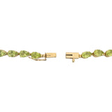 14k Yellow Gold 6.8g Pear Cut Peridot Ladies Link Bracelet 8"