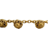 14k Yellow Gold 30g Ladies Vintage Cable Link Lantern Charm Bracelet Italy 7.25"