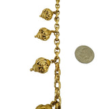 14k Yellow Gold 30g Ladies Vintage Cable Link Lantern Charm Bracelet Italy 7.25"