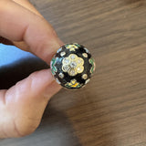 14k Yellow Gold Enamel and Diamond Heavy Bombe Ring Size 4.25