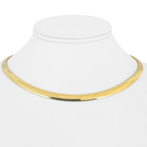 14k Yellow Gold 30.8g Solid Heavy 6mm Omega Link Necklace Italy 16"