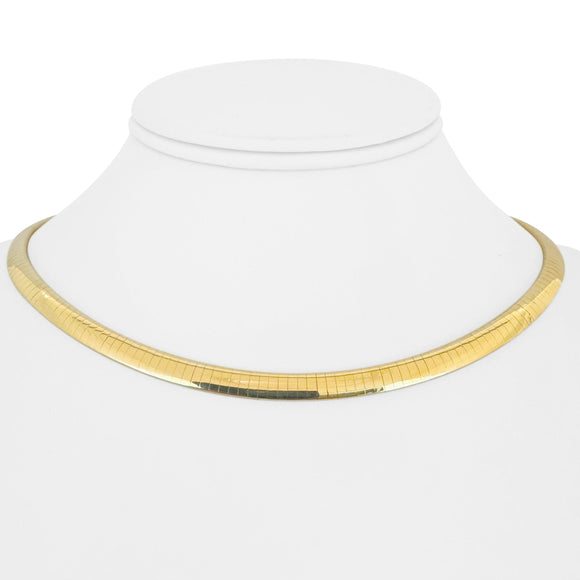 14k Yellow Gold 30.8g Solid Heavy 6mm Omega Link Necklace Italy 16