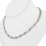 14k White Gold and 2cttw Diamond Vintage Floral Link Necklace 16"