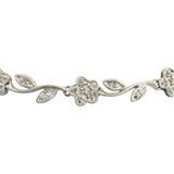 14k White Gold and 2cttw Diamond Vintage Floral Link Necklace 16"