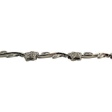 14k White Gold and 2cttw Diamond Vintage Floral Link Necklace 16"