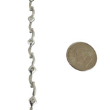 14k White Gold and 0.25cttw Flush Set Diamond Link Bracelet 6.75"