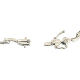 14k White Gold and 0.25cttw Flush Set Diamond Link Bracelet 6.75"