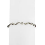 14k White Gold and 0.25cttw Flush Set Diamond Link Bracelet 6.75"