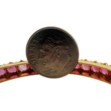 21k Yellow Gold and 9.2cttw Ruby Solid Round 23g Bangle Bracelet 6.5"