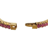 21k Yellow Gold and 9.2cttw Ruby Solid Round 23g Bangle Bracelet 6.5"
