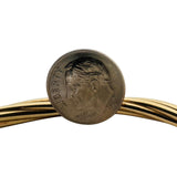 14k Yellow Gold 17.5g Vintage Ladies Twist Spiral Bangle Bracelet Italy 7"
