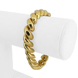 14k Yellow Gold 24.2g Ladies Polished 10mm San Marco Link Bracelet Italy 7"