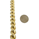 14k Yellow Gold 24.2g Ladies Polished 10mm San Marco Link Bracelet Italy 7"