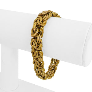 14k Yellow Gold 25.9g Heavy Thick 12mm Byzantine Link Bracelet Italy 7.5"