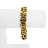 14k Yellow Gold 25.9g Heavy Thick 12mm Byzantine Link Bracelet Italy 7.5"