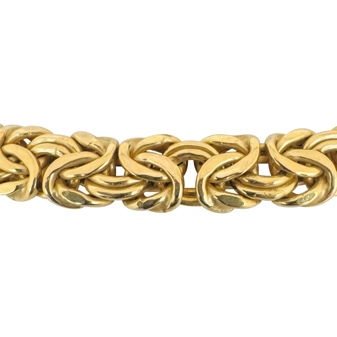14k Yellow Gold 25.9g Heavy Thick 12mm Byzantine Link Bracelet Italy 7.5"