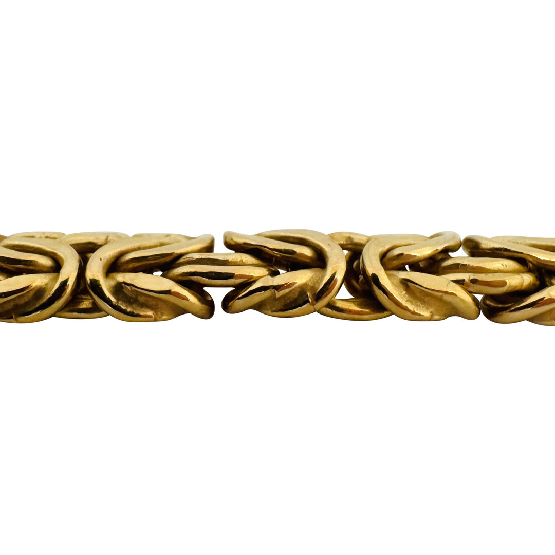 14k Yellow Gold 25.9g Heavy Thick 12mm Byzantine Link Bracelet Italy 7.5"