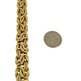 14k Yellow Gold 25.9g Heavy Thick 12mm Byzantine Link Bracelet Italy 7.5"