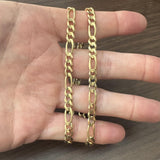 14k Yellow Gold 24.6g Solid 6mm Figaro Link Chain Necklace Italy 20"