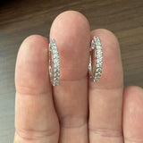 14k White Gold and 0.50cttw Diamond Hoop Earrings