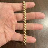 14k Yellow Gold 11.9g Faceted Ladies 8mm San Marco Link Bracelet 6.75"