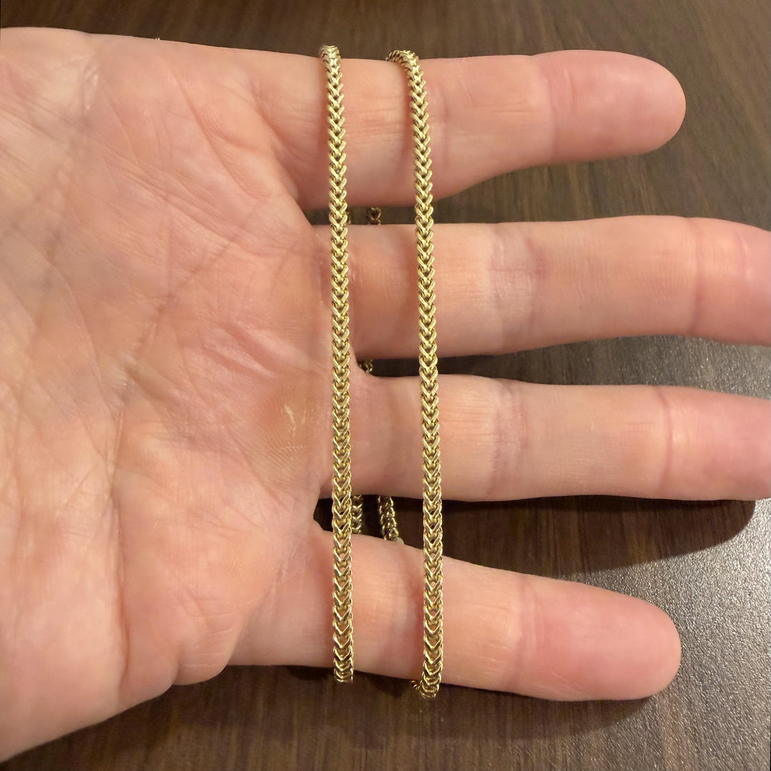 10k Yellow Gold 6g Hollow Light 2.8mm Franco Link Chain Necklace 18"