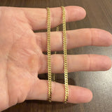 10k Yellow Gold 8.5g Solid Flat Thin 3mm Curb Link Chain Necklace Italy 20"
