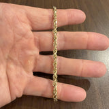 10k Yellow Gold 10.3g Solid Diamond Cut Men's 4mm Rope Bracelet 9"