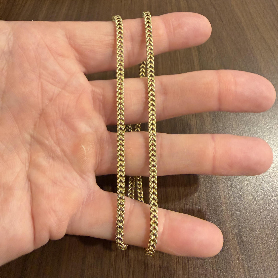 10k Yellow Gold 9.6g Hollow Light 3.5mm Franco Link Chain Necklace 20"