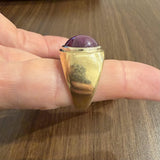 14k Yellow Gold Purple Star Sapphire Vintage Heavy Ring Size 7.25