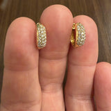 18k Yellow Gold and 0.40cttw Pave Set Diamond Huggie Earrings