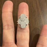 18k White Gold and 1.25cttw Pave Set Diamond Floral Ring Size 7